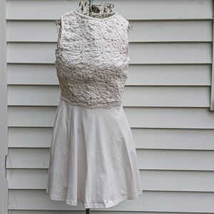 Superdry dress co pale pink floral lace dress